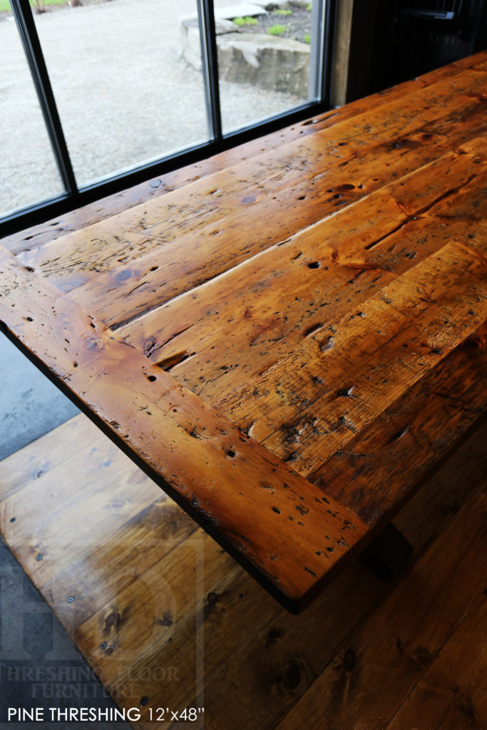 rustic furniture, rustic boardroom table, reclaimed pine table, rustic conference table, farmhouse style boardroom table, boardroom table ontario, boardroom table, distressed wood boardroom table, reclaimed wood table no epoxy, hd threshing boardroom table, solid wood table, mennonite furniture Ontario, unique boardroom table, barnwood boardroom table, rustic furniture toronto