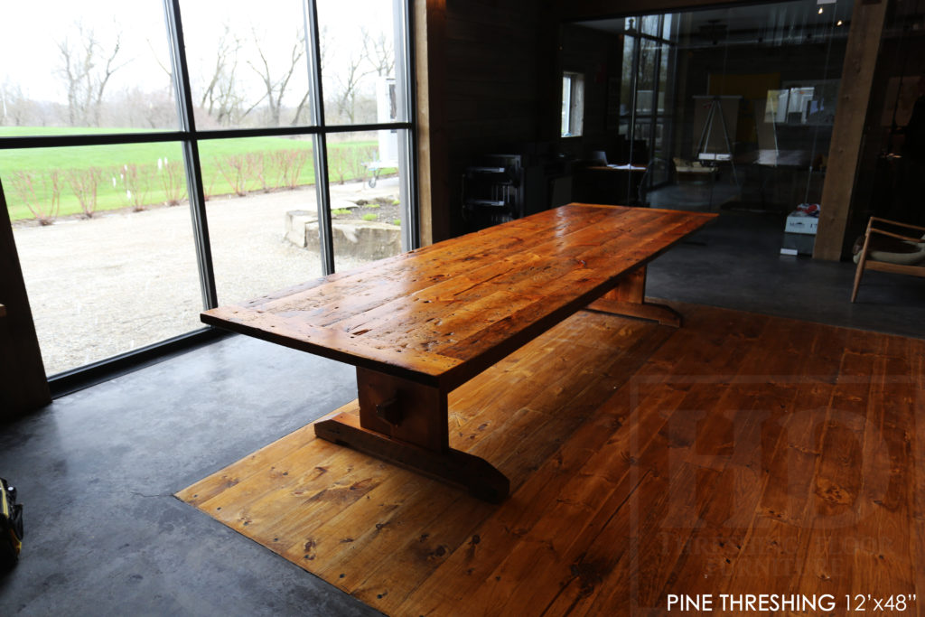 rustic furniture, rustic boardroom table, reclaimed pine table, rustic conference table, farmhouse style boardroom table, boardroom table ontario, boardroom table, distressed wood boardroom table, reclaimed wood table no epoxy, hd threshing boardroom table, solid wood table, mennonite furniture Ontario, unique boardroom table, barnwood boardroom table, rustic furniture toronto
