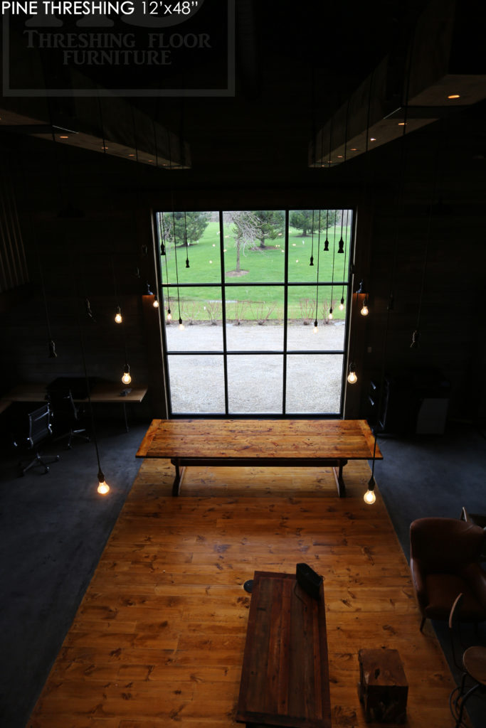 rustic furniture, rustic boardroom table, reclaimed pine table, rustic conference table, farmhouse style boardroom table, boardroom table ontario, boardroom table, distressed wood boardroom table, reclaimed wood table no epoxy, hd threshing boardroom table, solid wood table, mennonite furniture Ontario, unique boardroom table, barnwood boardroom table, rustic furniture toronto