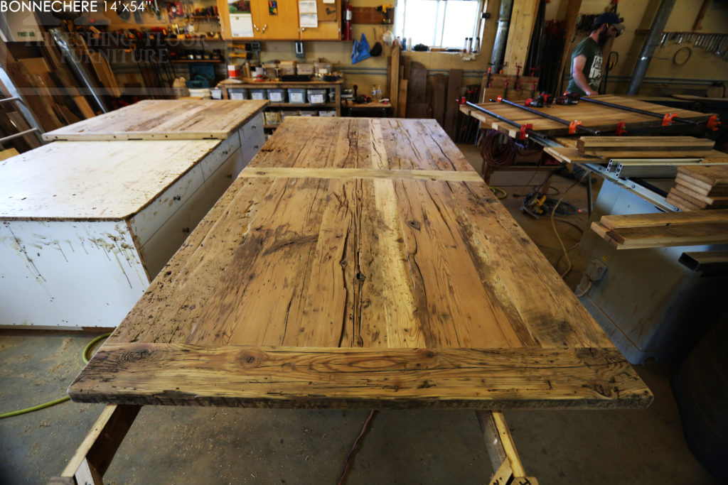 boardroom table Ontario, reclaimed wood boardroom table, distressed wood boardroom table, boardroom table Renfrew, furniture Renfrew, rustic furniture Renfrew, epoxy, resin, metal base boardroom table, solid wood boardroom table, mennonite furniture renfrew, solid wood furniture renfrew, rustic furniture ontario, hemlock table, hemlock barnwood, gerald reinink, hd threshing floor furniture