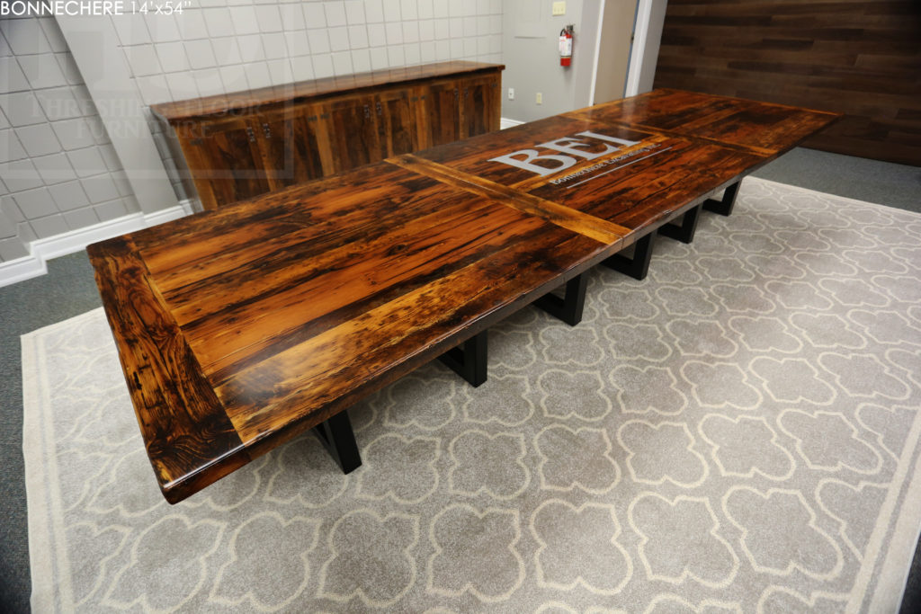 boardroom table Ontario, reclaimed wood boardroom table, distressed wood boardroom table, boardroom table Renfrew, furniture Renfrew, rustic furniture Renfrew, epoxy, resin, metal base boardroom table, solid wood boardroom table, mennonite furniture renfrew, solid wood furniture renfrew, rustic furniture ontario, hemlock table, hemlock barnwood, gerald reinink, hd threshing floor furniture