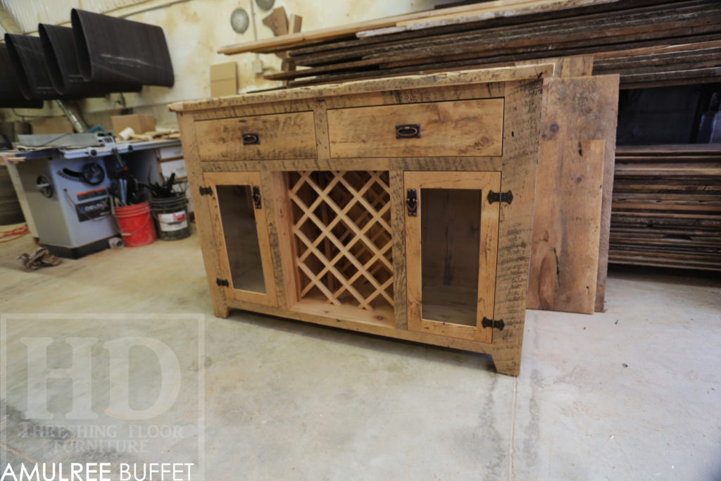 reclaimed wood credenza, reclaimed wood buffet, buffet, credenza, custom credenza, rustic furniture ontario, mennonite furniture ontario