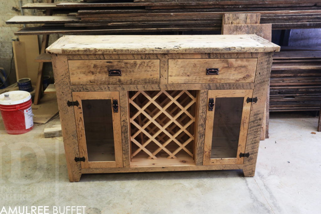 reclaimed wood credenza, reclaimed wood buffet, buffet, credenza, custom credenza, rustic furniture ontario, mennonite furniture ontario