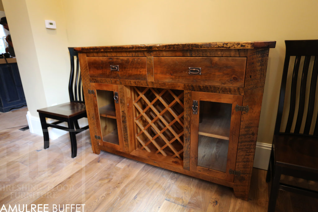 reclaimed wood credenza, reclaimed wood buffet, buffet, credenza, custom credenza, rustic furniture ontario, mennonite furniture ontario