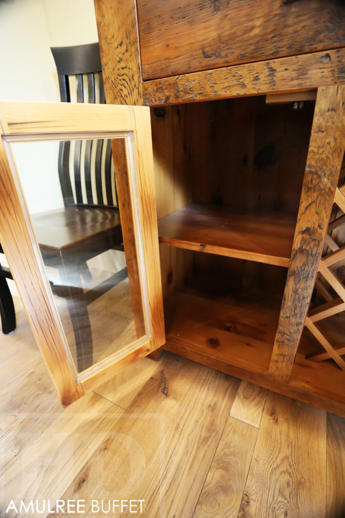 reclaimed wood credenza, reclaimed wood buffet, buffet, credenza, custom credenza, rustic furniture ontario, mennonite furniture ontario