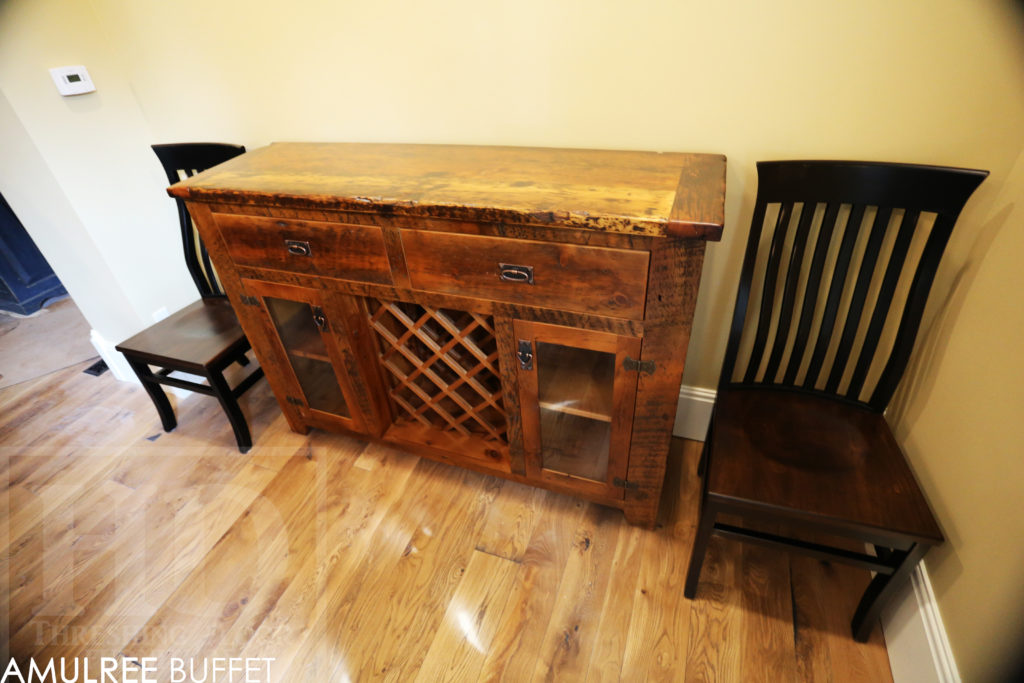 reclaimed wood credenza, reclaimed wood buffet, buffet, credenza, custom credenza, rustic furniture ontario, mennonite furniture ontario