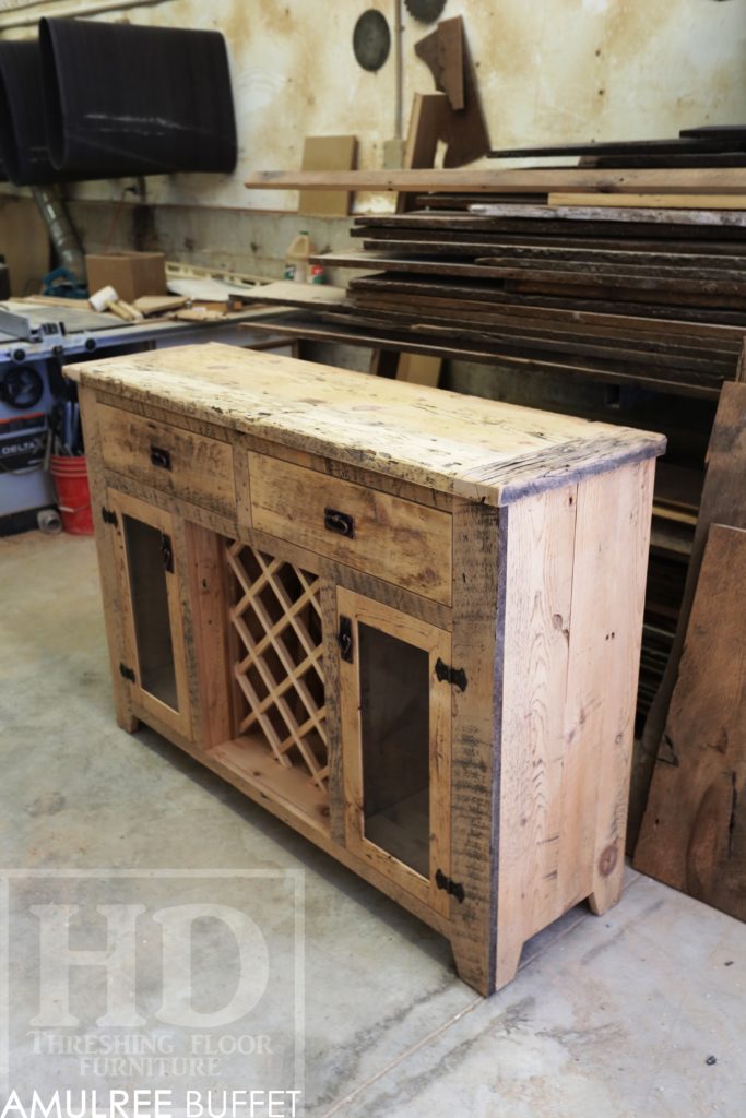 reclaimed wood credenza, reclaimed wood buffet, buffet, credenza, custom credenza, rustic furniture ontario, mennonite furniture ontario