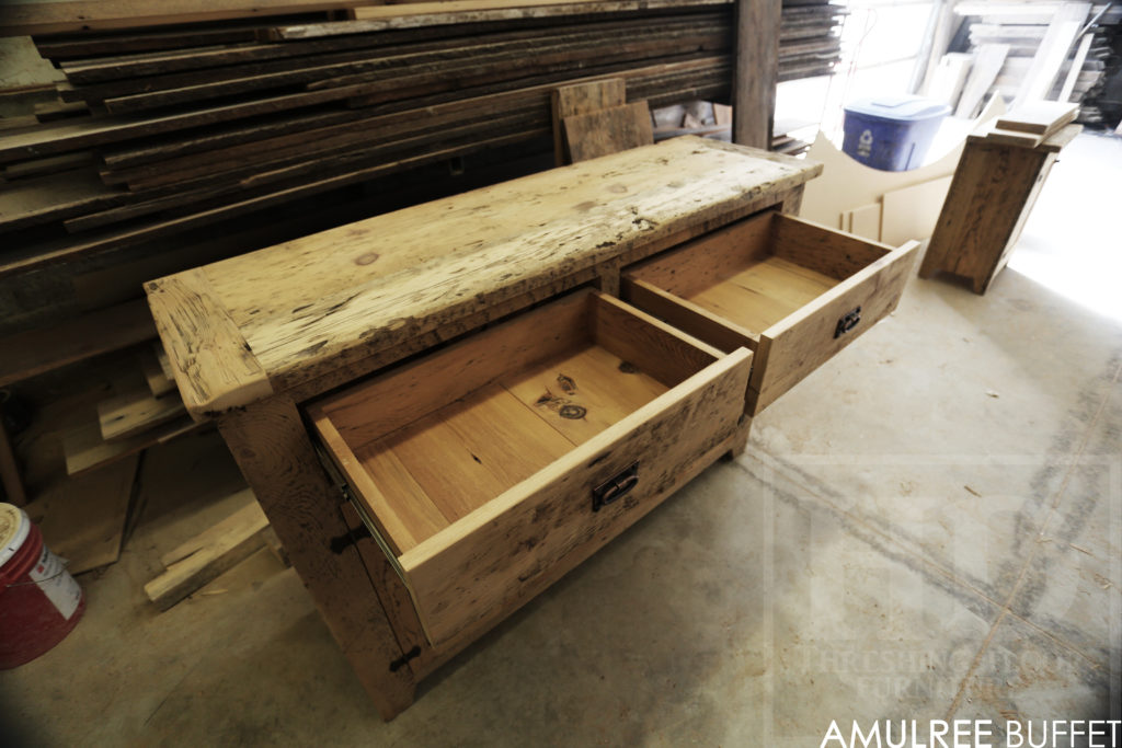 reclaimed wood credenza, reclaimed wood buffet, buffet, credenza, custom credenza, rustic furniture ontario, mennonite furniture ontario