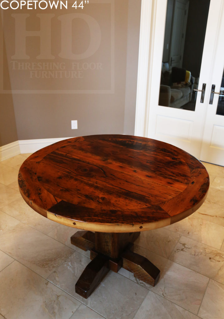 rustic round table, reclaimed wood round table, distressed round table, rustic furniture Ancaster, epoxy, resin, unique round table, custom round table Ontario, hd threshing, solid wood round table, barnwood furniture Ancaster, reclaimed wood kitchen table, mennonite furniture Ancaster, Ontario made furniture, solid wood round table Ancaster, gerald reinink, reclaimed wood furniture blog