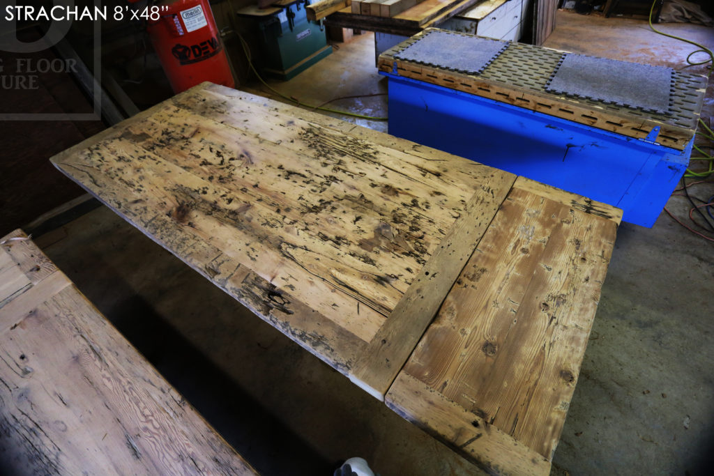 reclaimed wood table, custom table, rustic wood table, barnwood table, epoxy finish, rustic furniture Ontario, cottage furniture Ontario, farmhouse table, solid wood table, Gerald Reinink