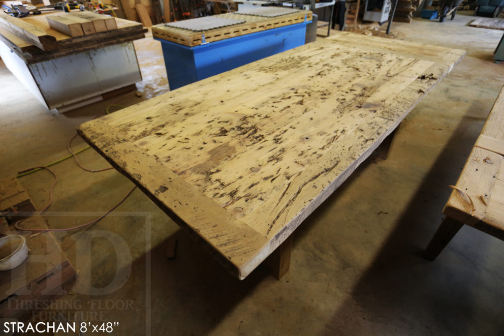 reclaimed wood table, custom table, rustic wood table, barnwood table, epoxy finish, rustic furniture Ontario, cottage furniture Ontario, farmhouse table, solid wood table, Gerald Reinink