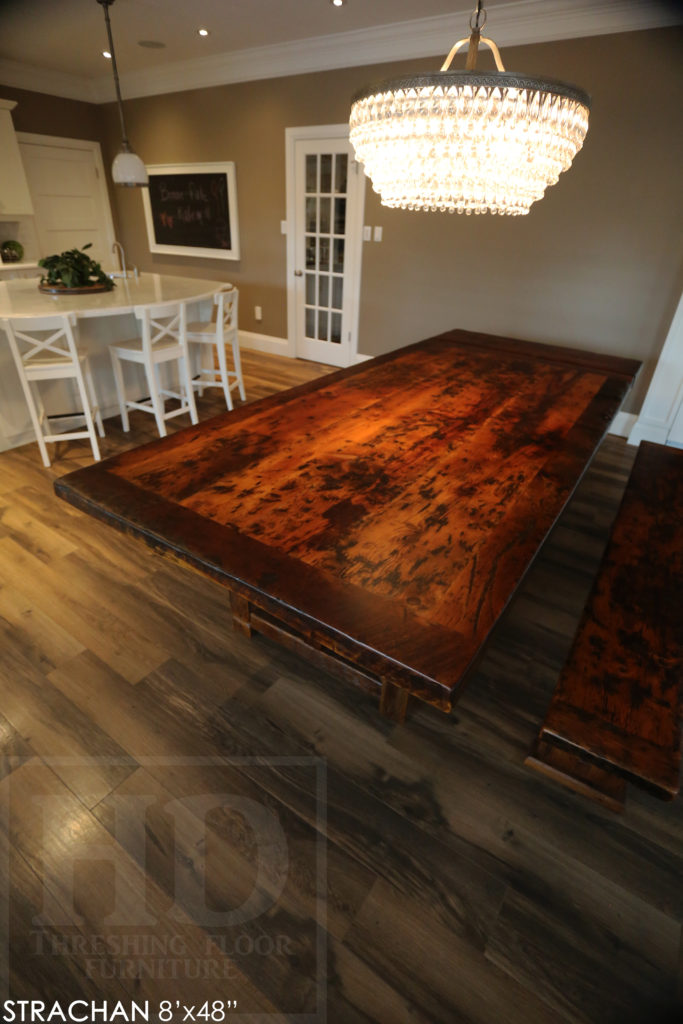 reclaimed wood table, custom table, rustic wood table, barnwood table, epoxy finish, rustic furniture Ontario, cottage furniture Ontario, farmhouse table, solid wood table, Gerald Reinink