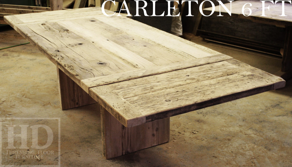 reclaimed wood furniture Cambridge, reclaimed wood bench, plank base table, HD Threshing, distressed wood table, rustic table Ontario, solid wood table, mennonite furniture, Gerald Reinink