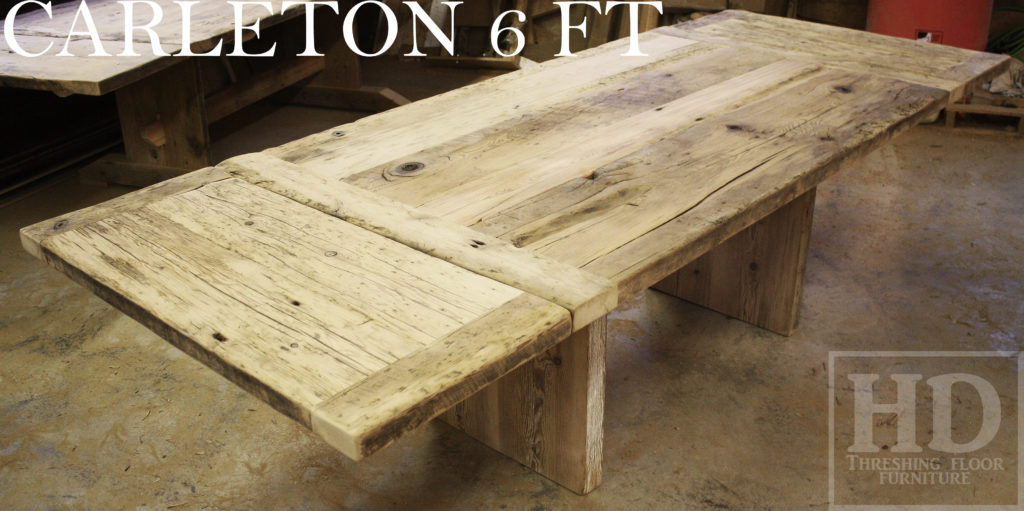 reclaimed wood furniture Cambridge, reclaimed wood bench, plank base table, HD Threshing, distressed wood table, rustic table Ontario, solid wood table, mennonite furniture, Gerald Reinink