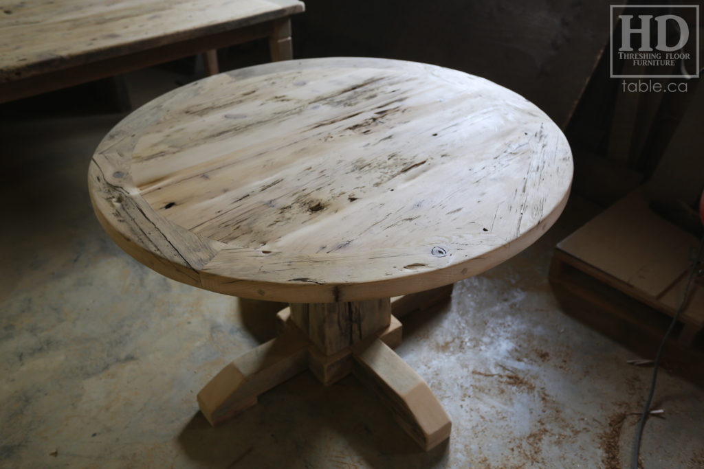round table, barnwaood round table, rustic round table, gerald reinink, reclaimed round table ontario