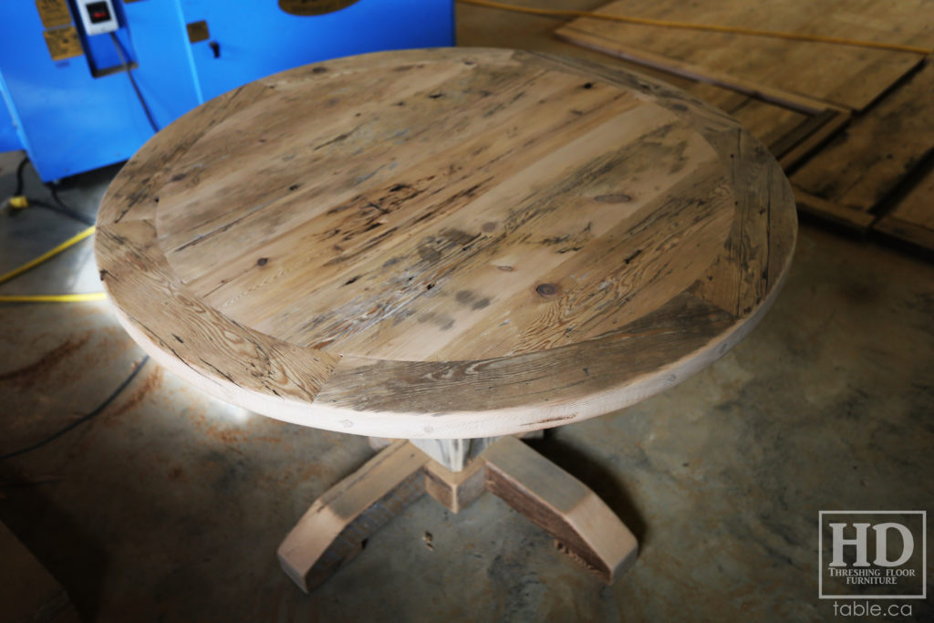 round table, barnwaood round table, rustic round table, gerald reinink, reclaimed round table ontario