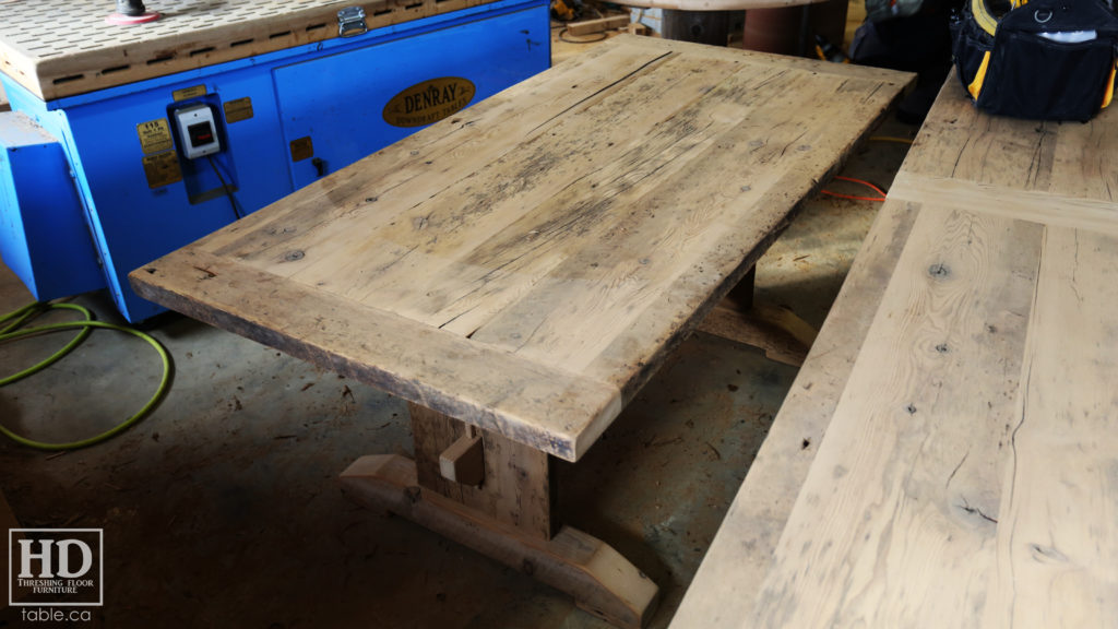 reclaimed wood table, unfinished table, gerald reinink, trestle table