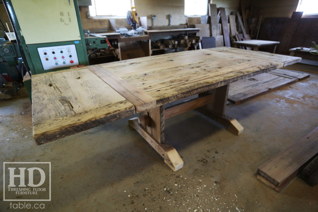 reclaimed wood table, unfinished table, gerald reinink, trestle table