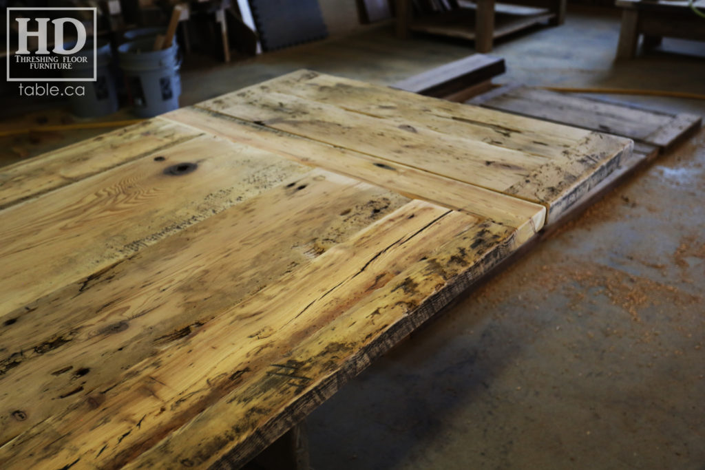 reclaimed wood table, unfinished table, gerald reinink, trestle table