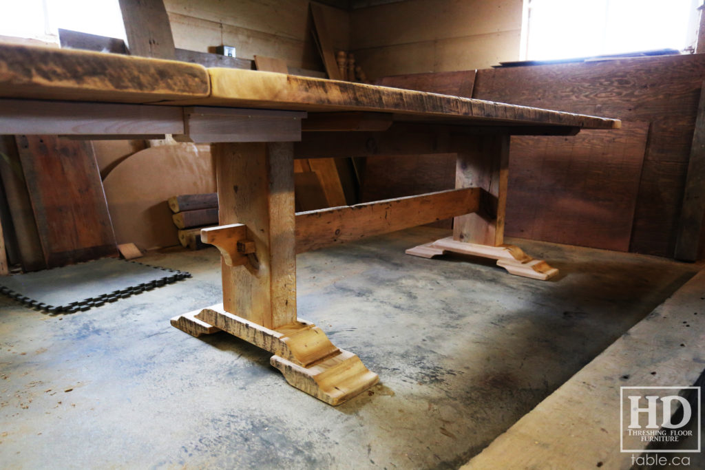 reclaimed wood table, unfinished table, gerald reinink, trestle table