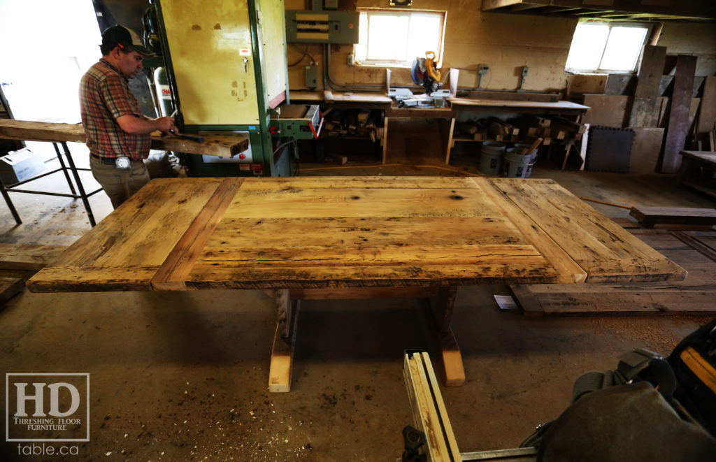 reclaimed wood table, unfinished table, gerald reinink, trestle table