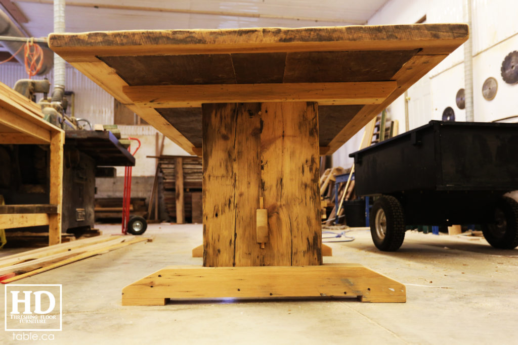 reclaimed wood table, unfinished table, gerald reinink, trestle table