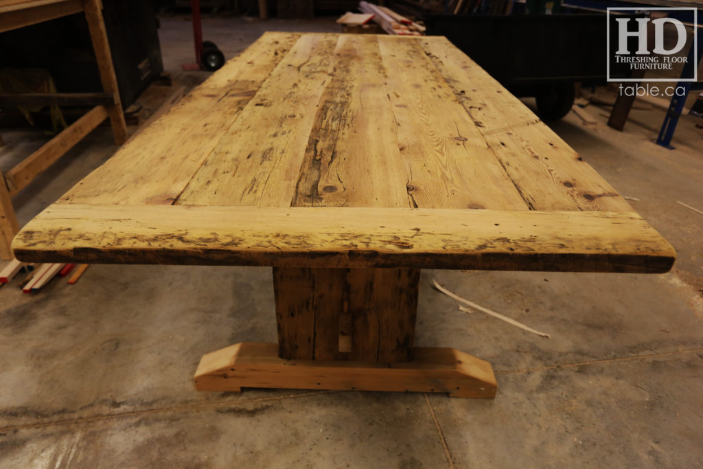 reclaimed wood table, unfinished table, gerald reinink, trestle table