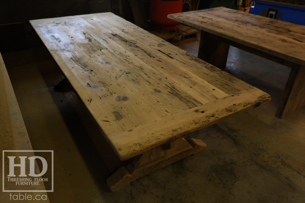 reclaimed wood table, unfinished table, gerald reinink, trestle table