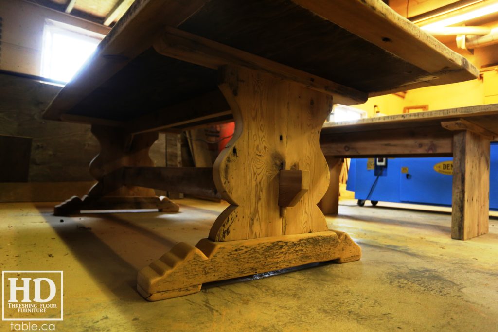 reclaimed wood table, unfinished table, gerald reinink, trestle table