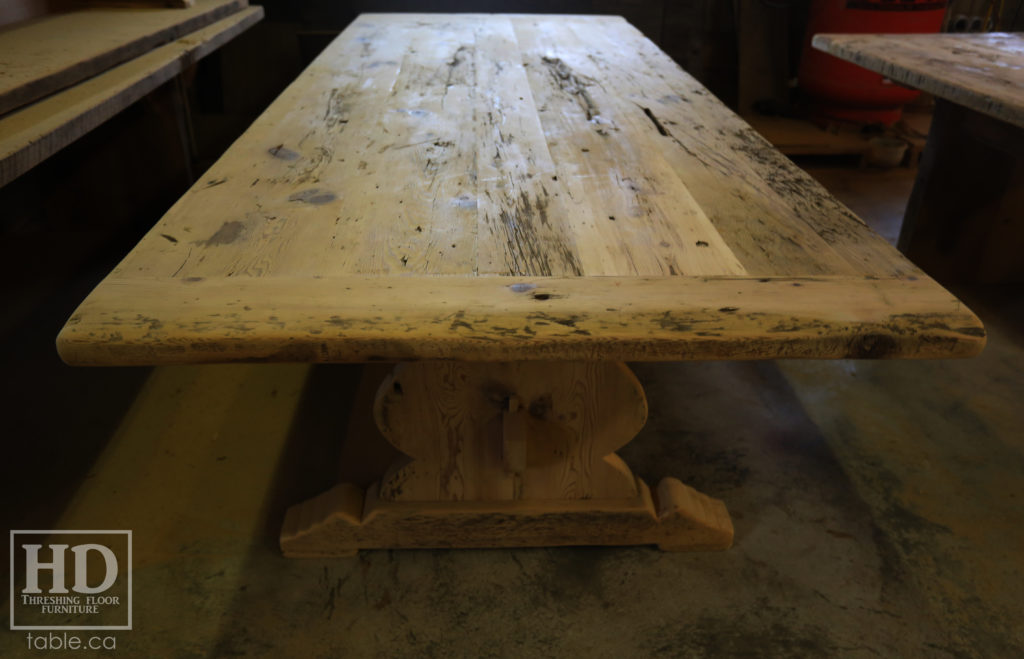 reclaimed wood table, unfinished table, gerald reinink, trestle table