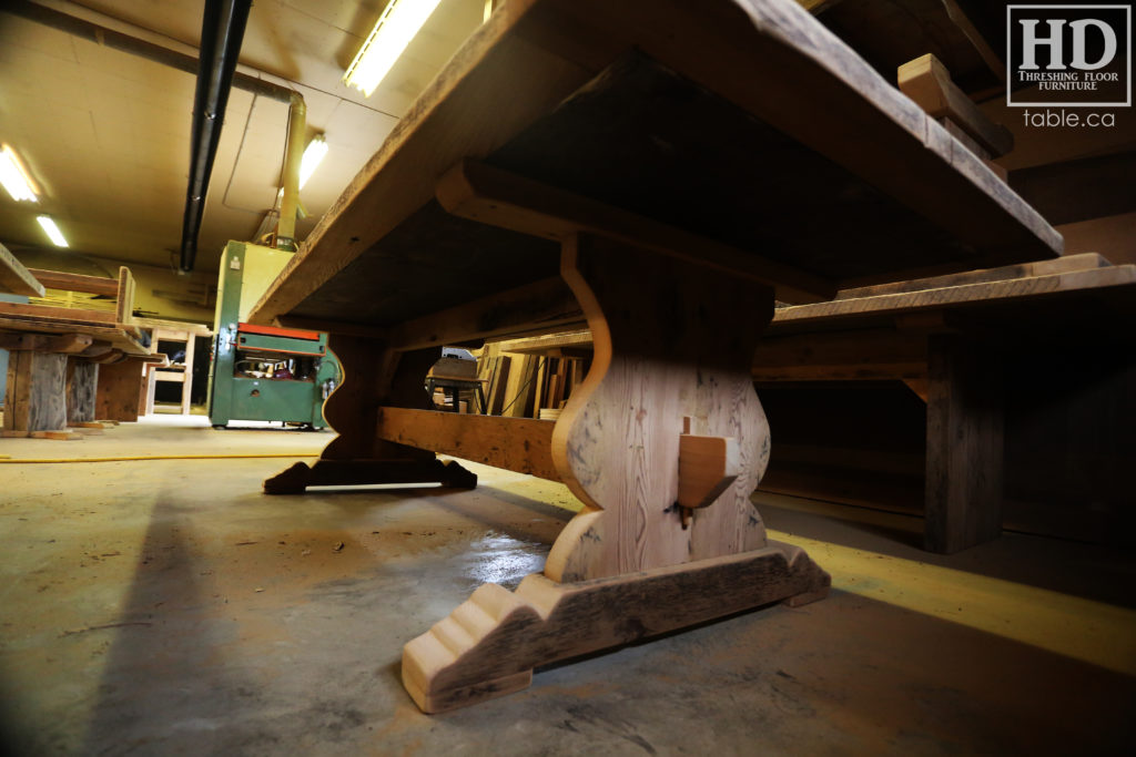 reclaimed wood table, unfinished table, gerald reinink, trestle table