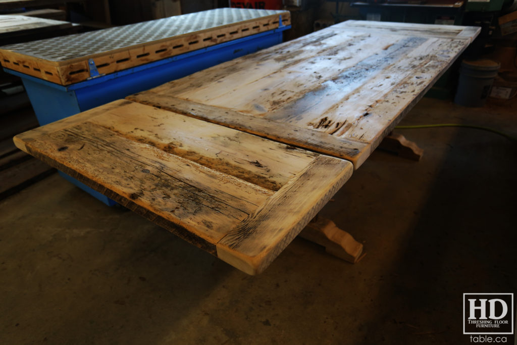 reclaimed wood table, unfinished table, gerald reinink, trestle table