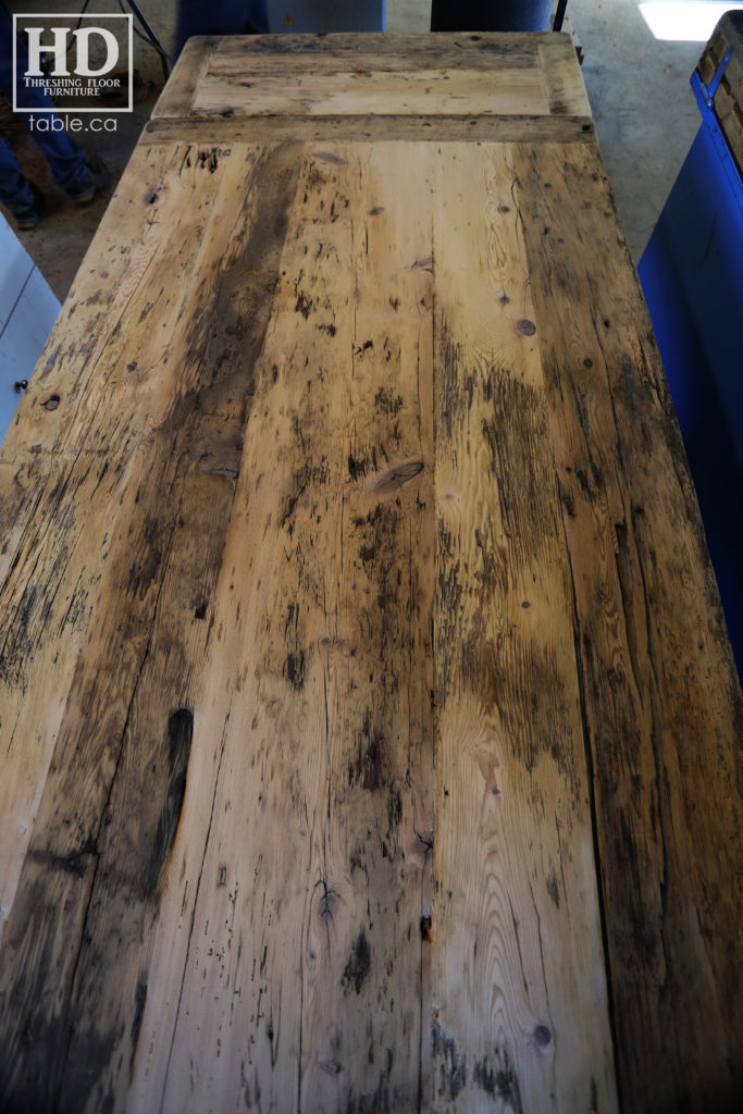 reclaimed wood table, unfinished table, gerald reinink, trestle table