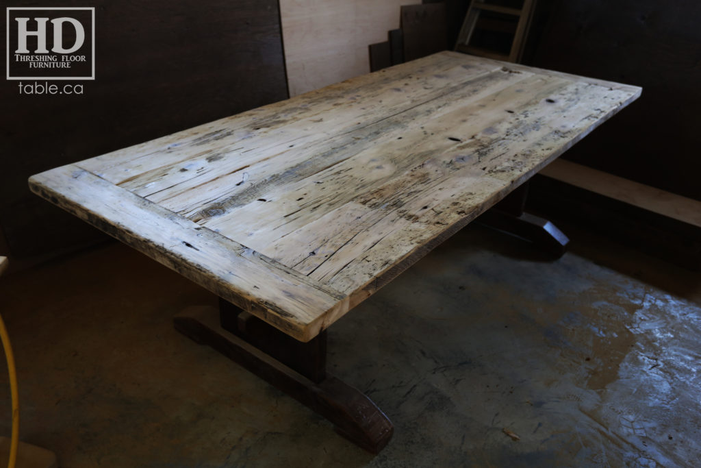 reclaimed wood table, unfinished table, gerald reinink, trestle table