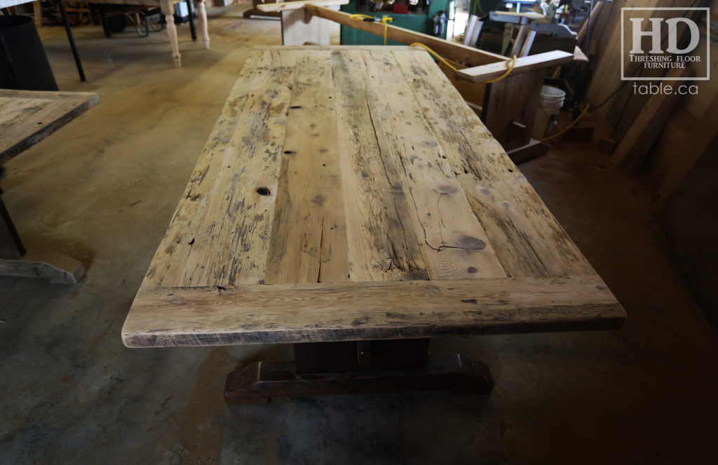 reclaimed wood table, unfinished table, gerald reinink, trestle table