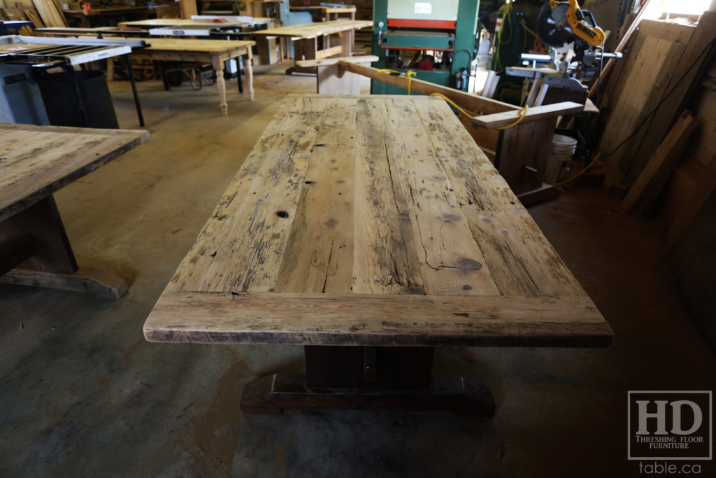 reclaimed wood table, unfinished table, gerald reinink, trestle table