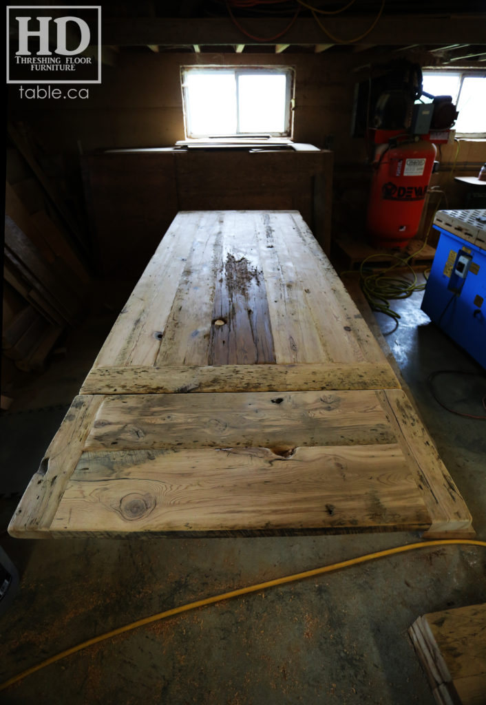 reclaimed wood table, unfinished table, gerald reinink, trestle table