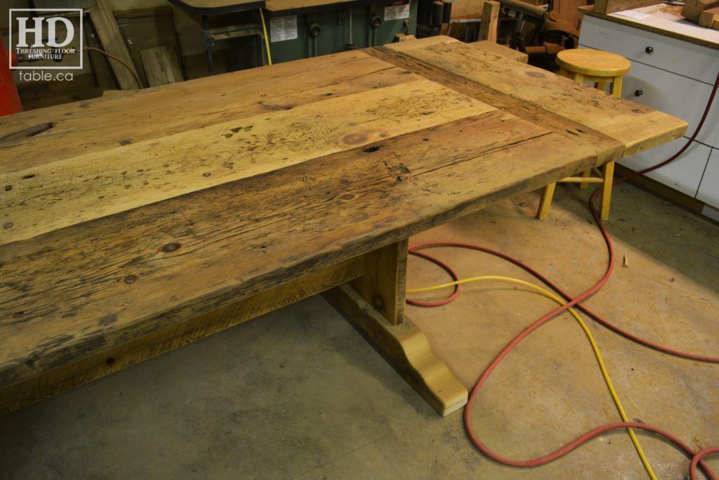 reclaimed wood table, unfinished table, gerald reinink, trestle table