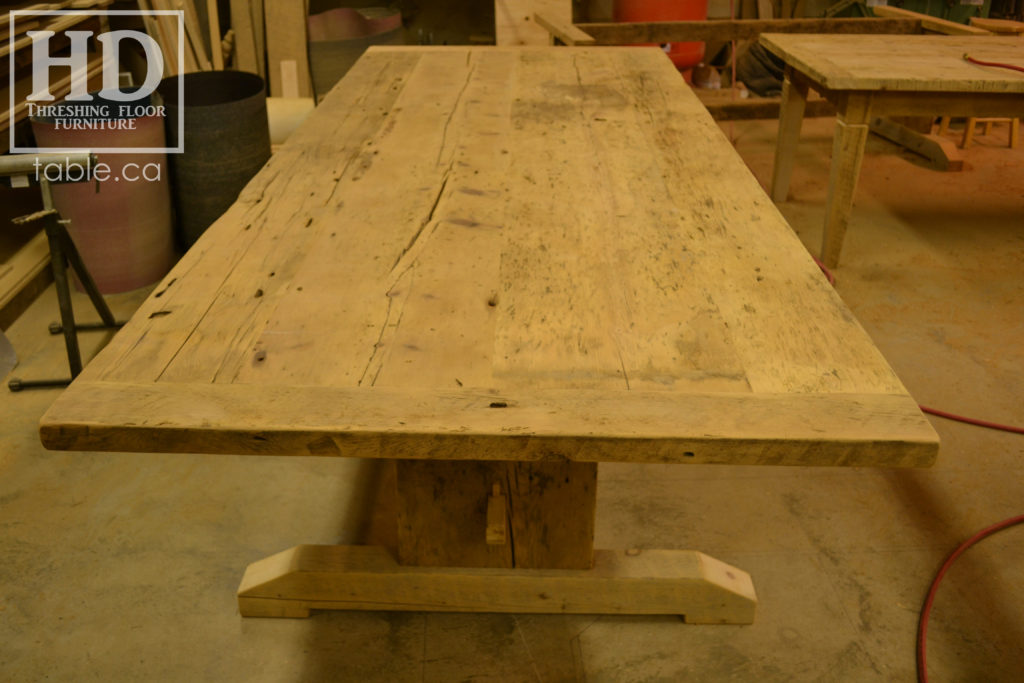 reclaimed wood table, unfinished table, gerald reinink, trestle table