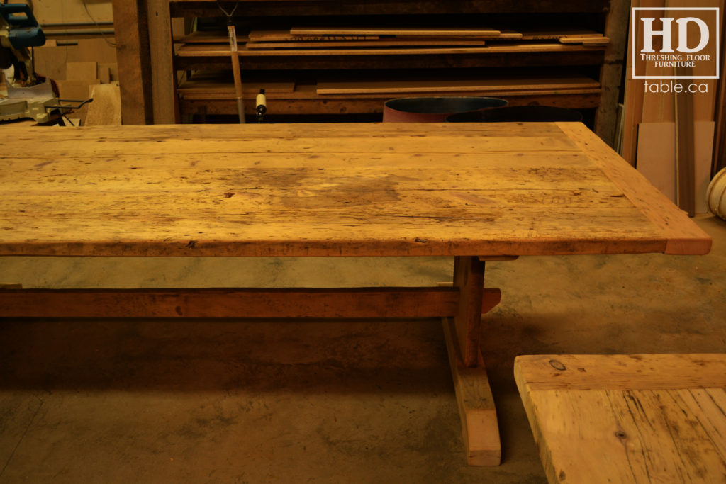 reclaimed wood table, unfinished table, gerald reinink, trestle table