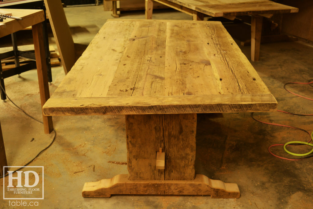 reclaimed wood table, unfinished table, gerald reinink, trestle table