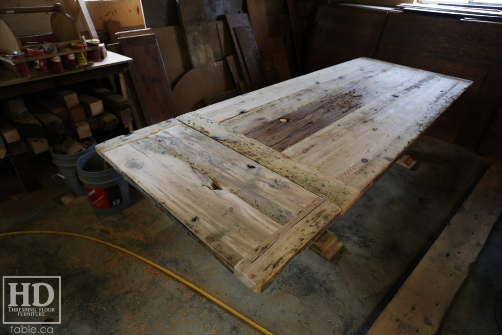 reclaimed wood table, unfinished table, gerald reinink, trestle table