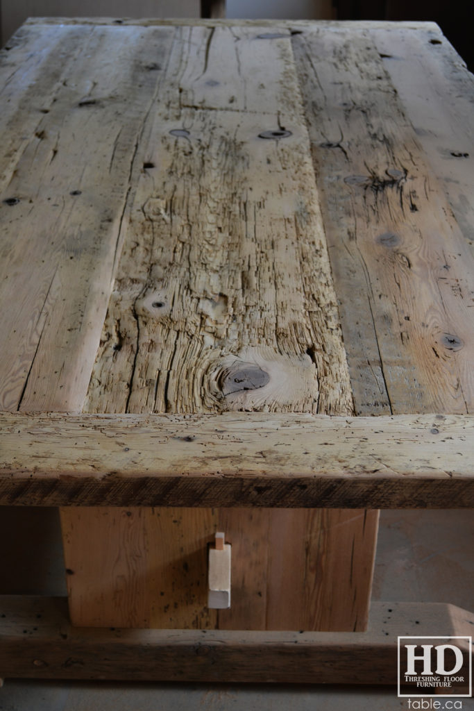 reclaimed wood table, unfinished table, gerald reinink, trestle table