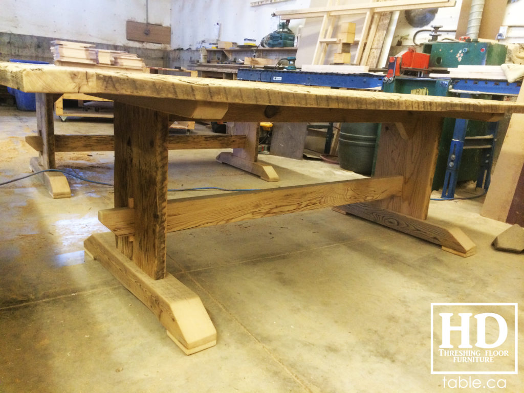 reclaimed wood table, unfinished table, gerald reinink, trestle table