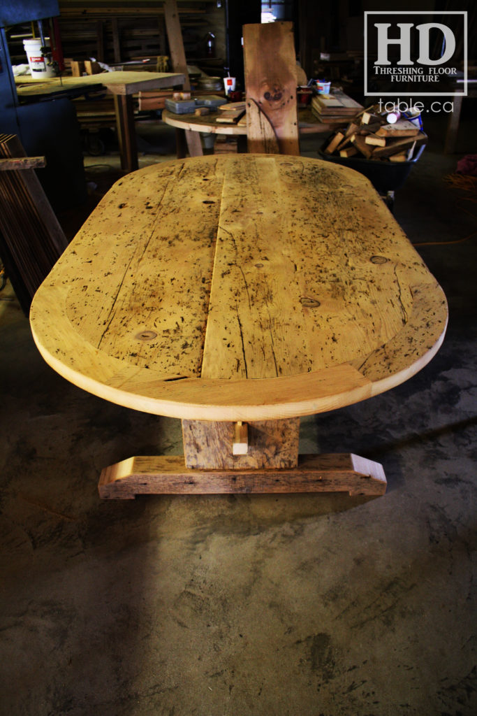 reclaimed wood table, unfinished table, gerald reinink, trestle table