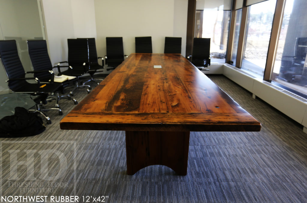 boardroom table, conference table, reclaimed wood boardroom table, epoxy, custom boardroom table, rustic table, hd threshing, hemlock boardroom table, unique boardroom table