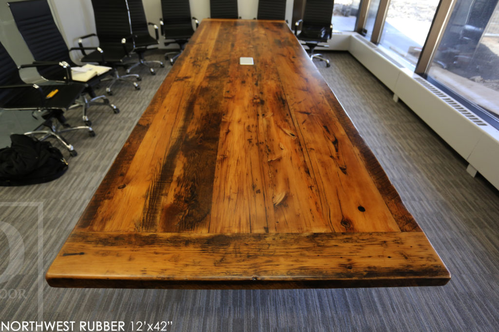 boardroom table, conference table, reclaimed wood boardroom table, epoxy, custom boardroom table, rustic table, hd threshing, hemlock boardroom table, unique boardroom table