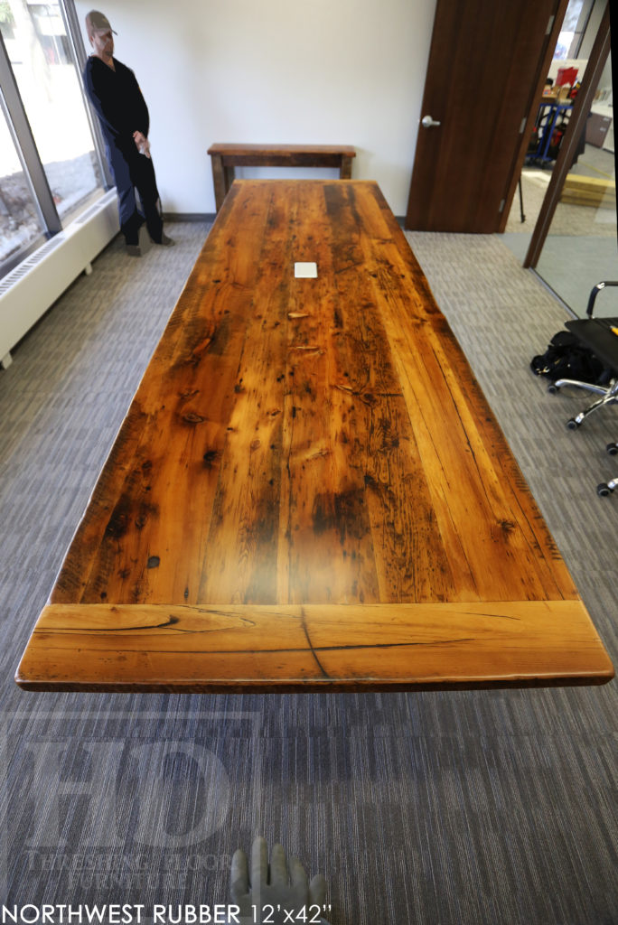 boardroom table, conference table, reclaimed wood boardroom table, epoxy, custom boardroom table, rustic table, hd threshing, hemlock boardroom table, unique boardroom table