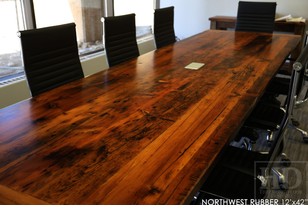 boardroom table, conference table, reclaimed wood boardroom table, epoxy, custom boardroom table, rustic table, hd threshing, hemlock boardroom table, unique boardroom table