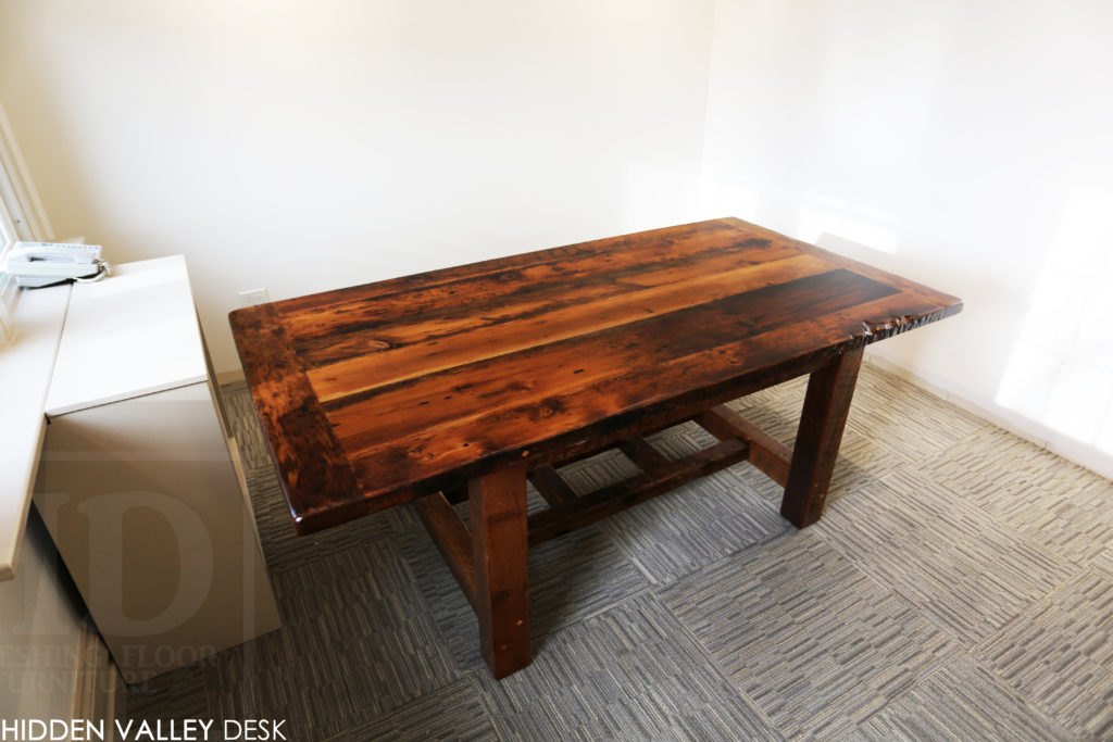 reclaimed wood desk, barnwood desk, hd threshing, gerald reinink